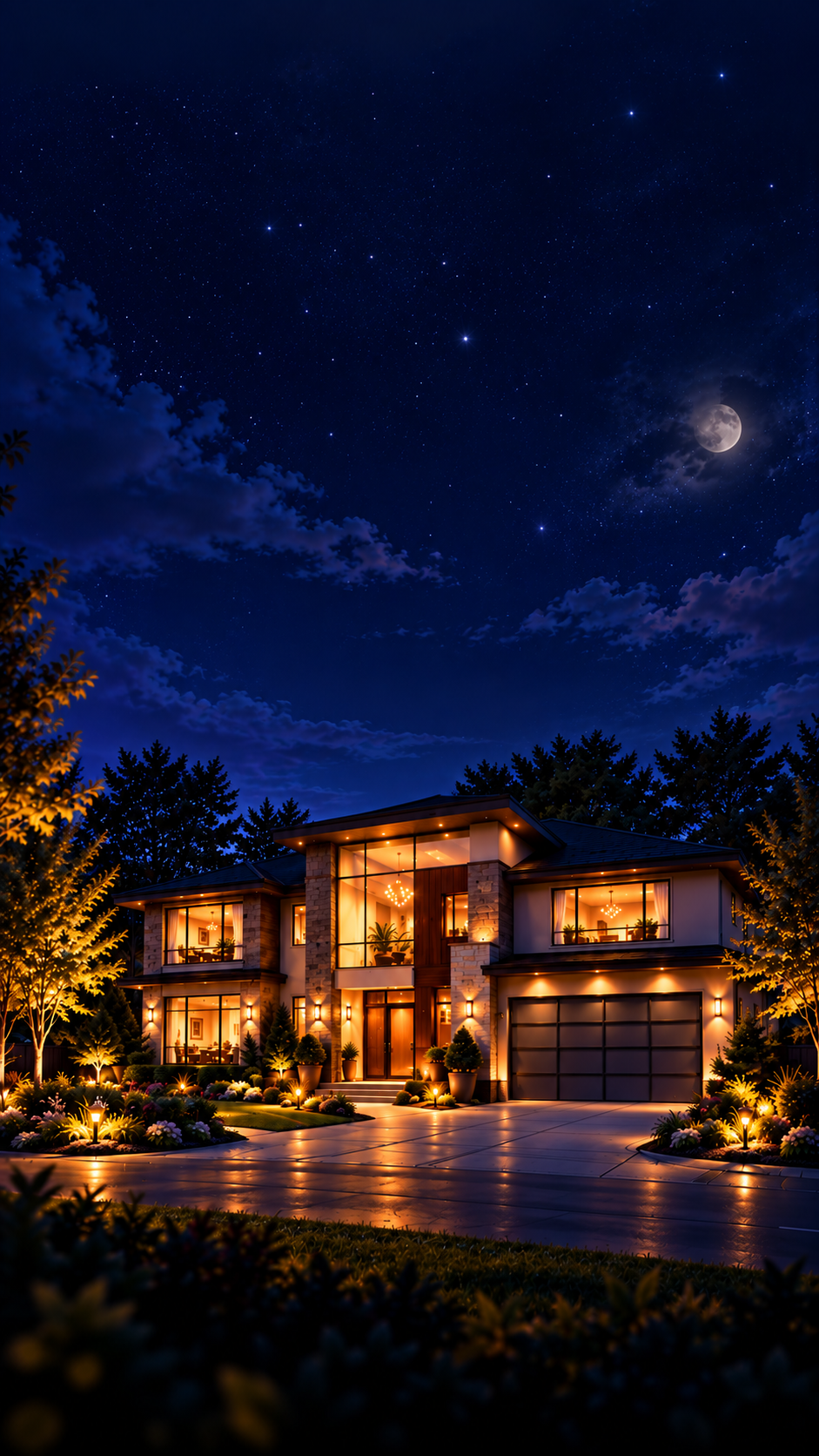 601 Smart Way at night — the light is still on
